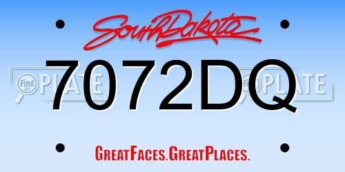 7072DQ South Dakota License Plate