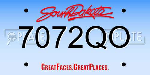 7072QO South Dakota License Plate