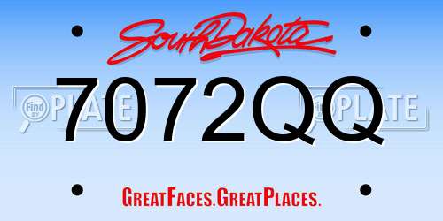 7072QQ South Dakota License Plate
