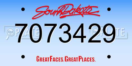 7073429 South Dakota License Plate