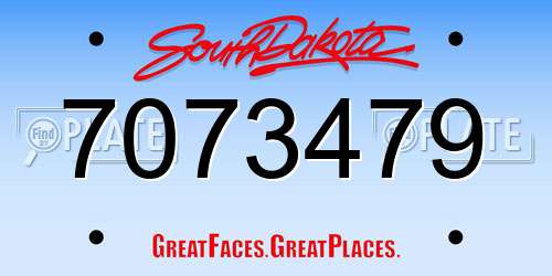 7073479 South Dakota License Plate