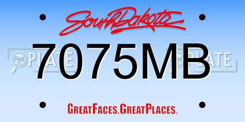 7075MB South Dakota License Plate