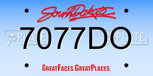 7077DO South Dakota License Plate