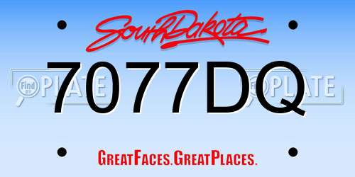 7077DQ South Dakota License Plate