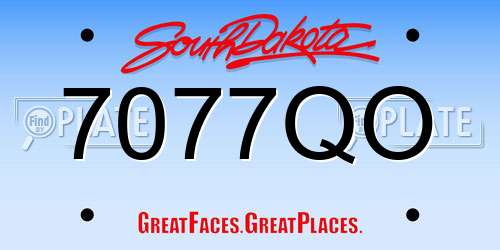 7077QO South Dakota License Plate