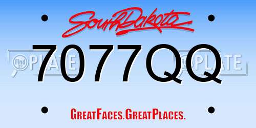 7077QQ South Dakota License Plate
