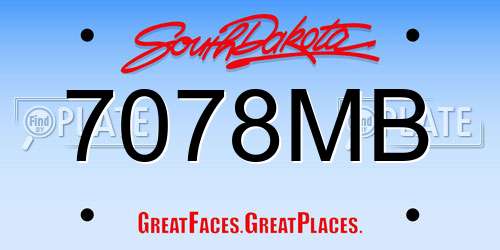 7078MB South Dakota License Plate