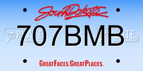 707BMB South Dakota License Plate