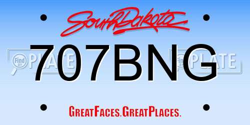 707BNG South Dakota License Plate