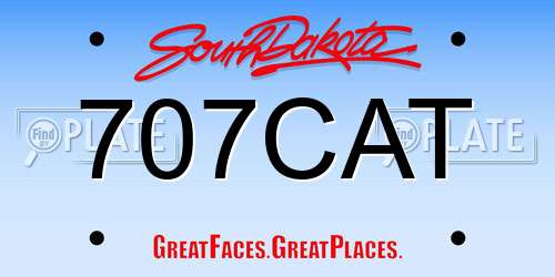707CAT South Dakota License Plate