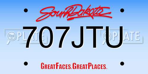707JTU South Dakota License Plate