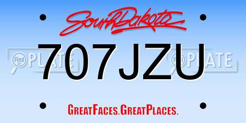 707JZU South Dakota License Plate
