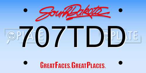707TDD South Dakota License Plate