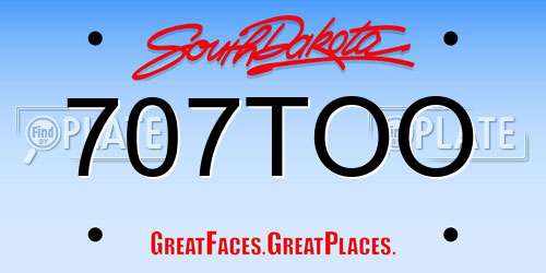 707TOO South Dakota License Plate