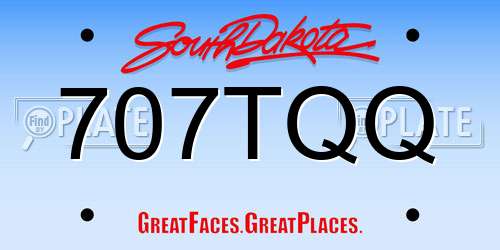 707TQQ South Dakota License Plate