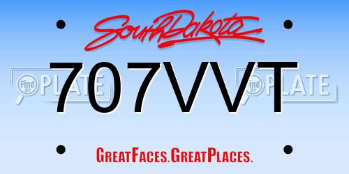 707VVT South Dakota License Plate