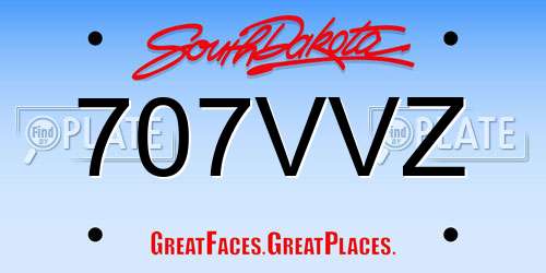 707VVZ South Dakota License Plate