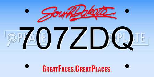 707ZDQ South Dakota License Plate