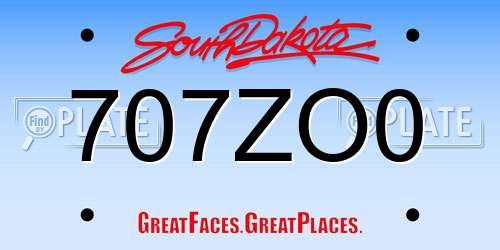 707ZO0 South Dakota License Plate