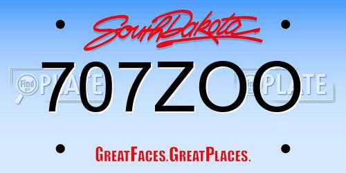 707ZOO South Dakota License Plate