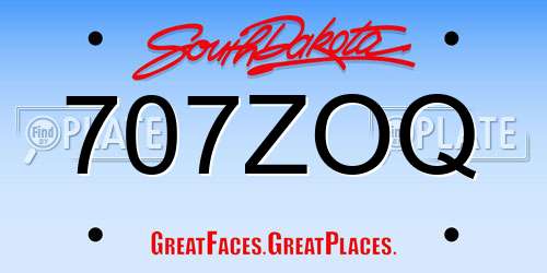 707ZOQ South Dakota License Plate