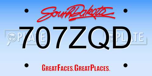 707ZQD South Dakota License Plate