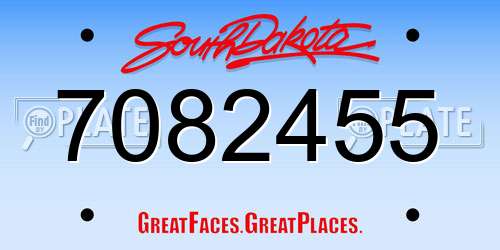 7082455 South Dakota License Plate