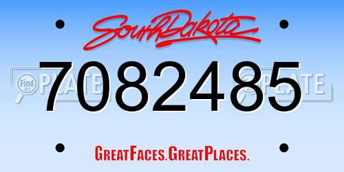 7082485 South Dakota License Plate