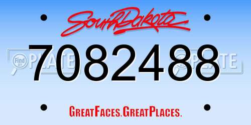 7082488 South Dakota License Plate