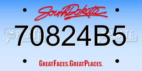 70824B5 South Dakota License Plate