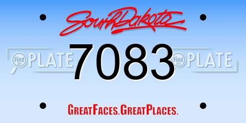 7083 South Dakota License Plate