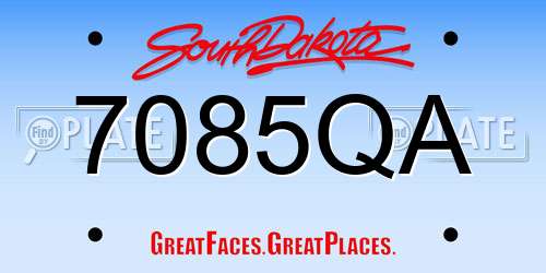 7085QA South Dakota License Plate