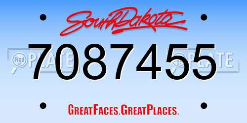 7087455 South Dakota License Plate