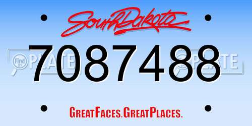 7087488 South Dakota License Plate