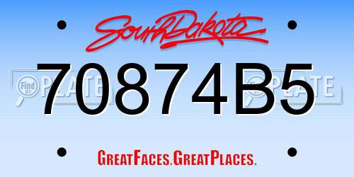 70874B5 South Dakota License Plate
