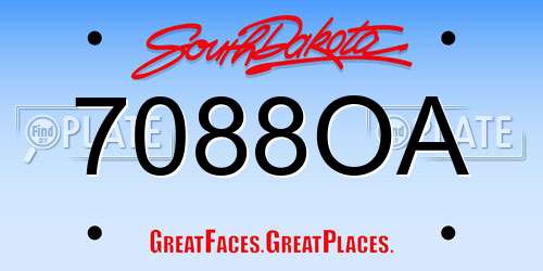 7088OA South Dakota License Plate