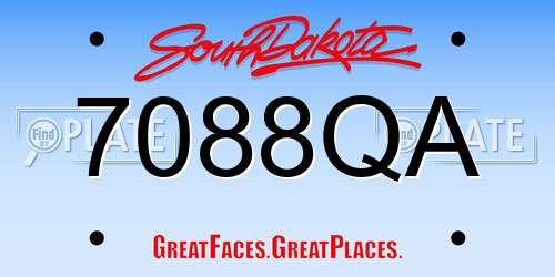 7088QA South Dakota License Plate
