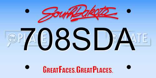 708SDA South Dakota License Plate