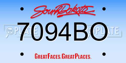 7094BO South Dakota License Plate