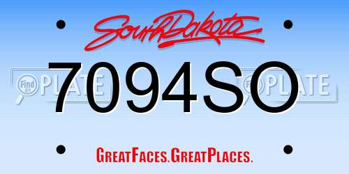 7094SO South Dakota License Plate