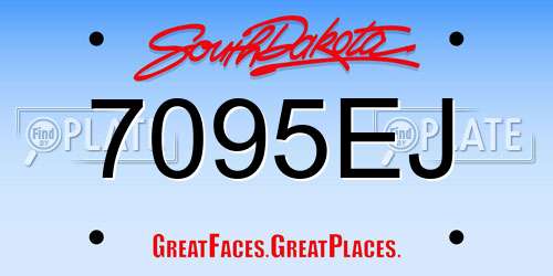 7095EJ South Dakota License Plate