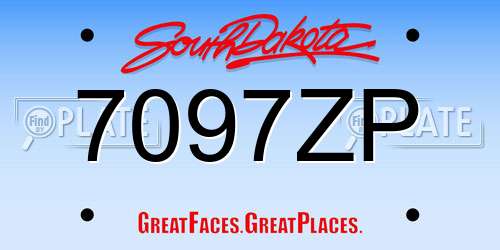7097ZP South Dakota License Plate