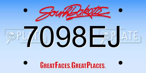 7098EJ South Dakota License Plate