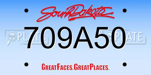 709A50 South Dakota License Plate