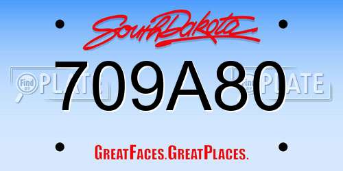 709A80 South Dakota License Plate
