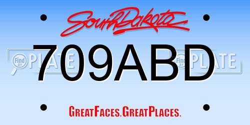 709ABD South Dakota License Plate
