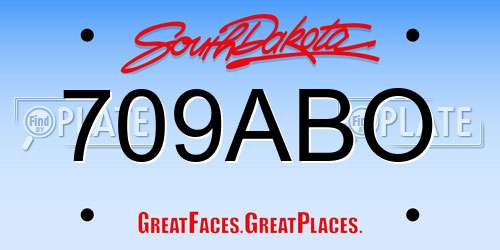709ABO South Dakota License Plate