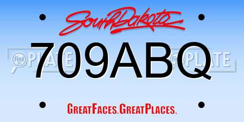 709ABQ South Dakota License Plate