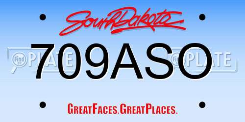 709ASO South Dakota License Plate