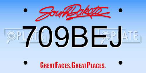 709BEJ South Dakota License Plate